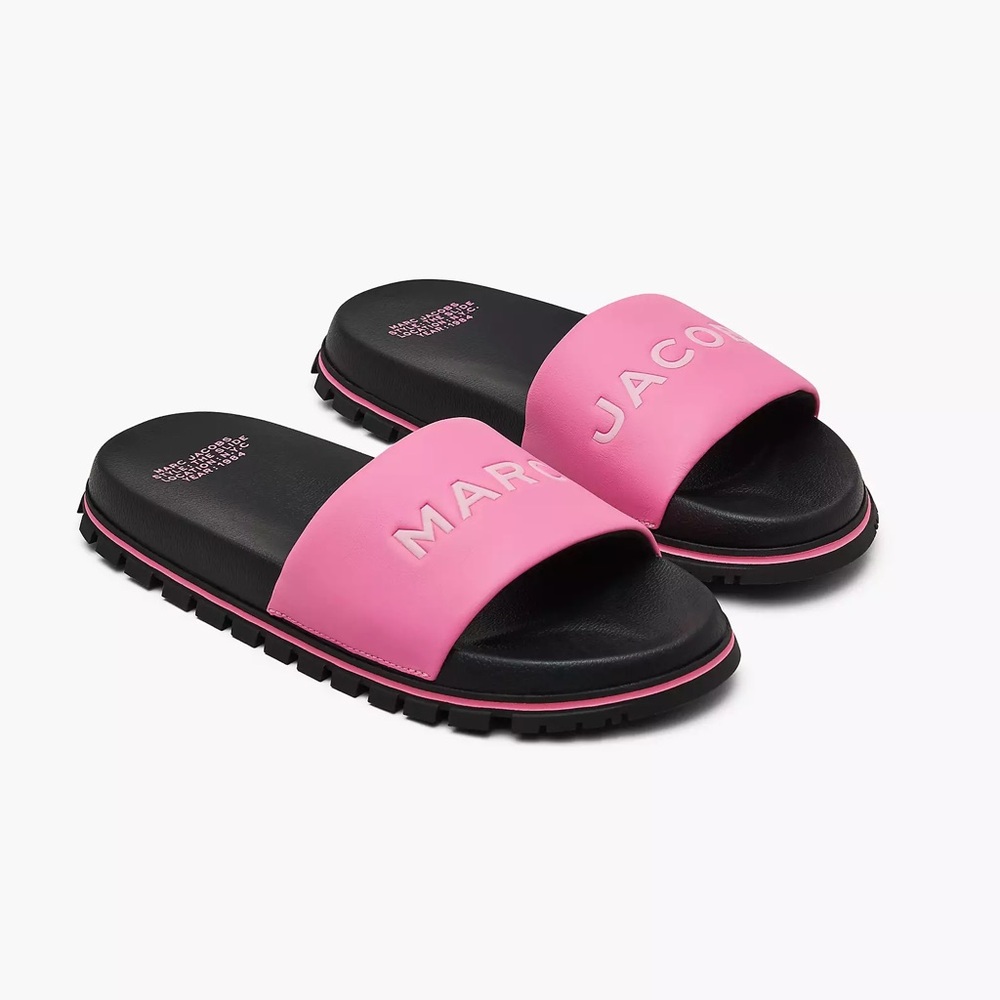 Marc Jacobs Vibrant Pink and Black Sandals
